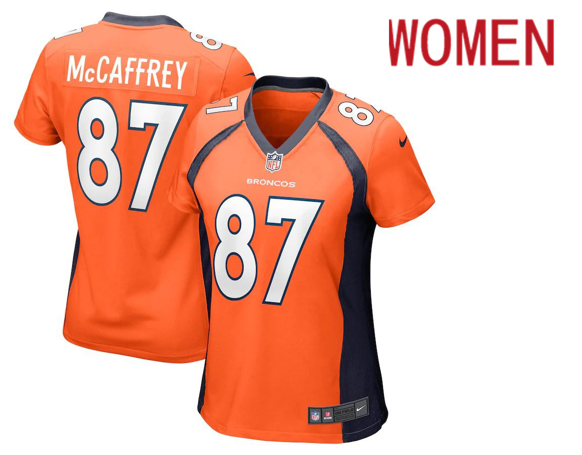 Women Denver Broncos #87 Ed McCaffrey Nike Orange Game Retired Player NFL Jersey->women nfl jersey->Women Jersey